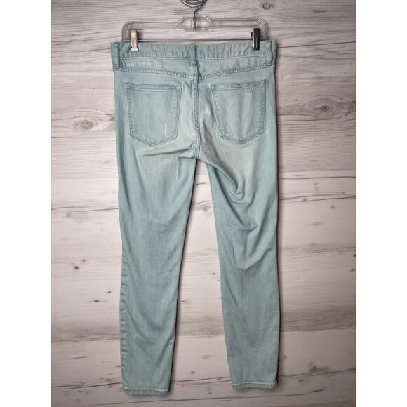 Gap Jeans Womens 27 Light Wash Blue Always Skinny Distressed Denim Stretch Pants - Picture 8 of 13